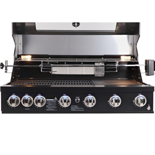 Smart 6 Burner Built-In Gas BBQ In Black with Rear Infrared Burner (601WB-BLK) - Picture 8 of 10