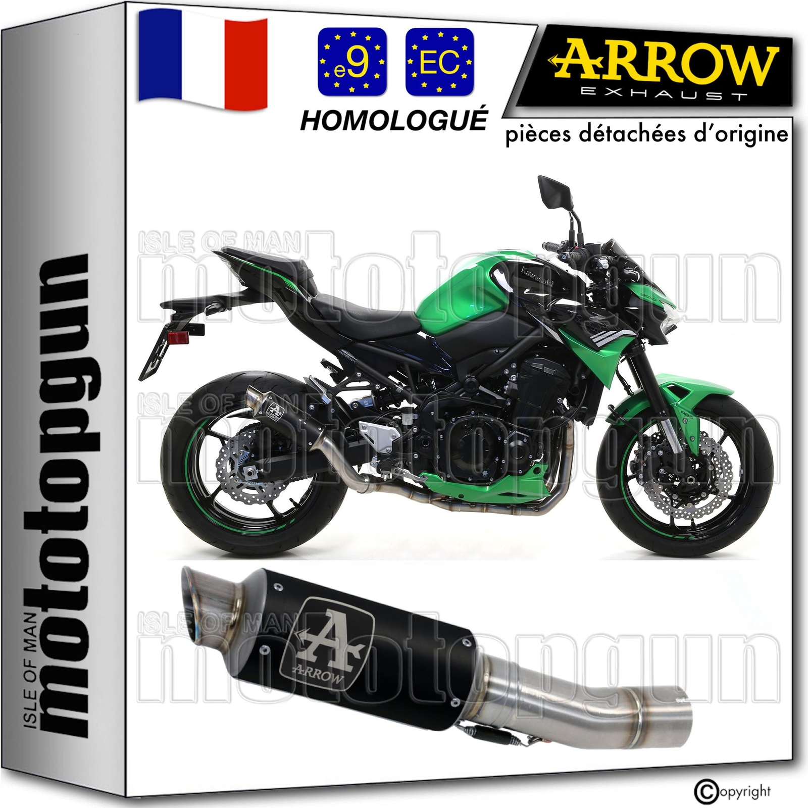 Pot Arrow GP2 noir homologué : éliminez la lourdeur du silencieux Z900 2021