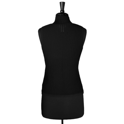 Jones New York Womens Blouse Black V-Neck Sleeveless Knit Top Minimalist Shirt S - Picture 2 of 8