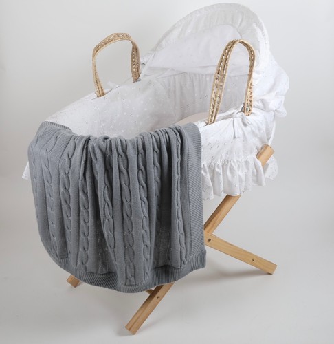 Baby Blankets, Handmade Cashmere & Merino Wool Cable Knit in 8 colours - Picture 23 of 32