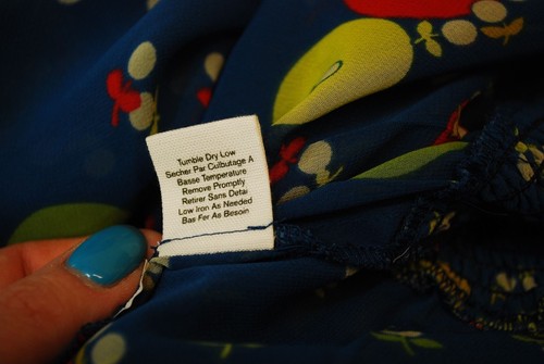 Kimchi & Blue Urban Outfitters Sheer Blouson Shirt Top Short Sleeve Blue Print L - Picture 10 of 10