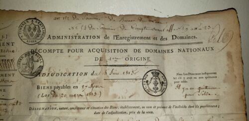 Rare 1816 FRENCH DESIGNATION EMPLOYMENT DOCUMENT - Picture 5 of 12