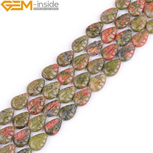 Natural Crystal Carved Leaf Leaves Sandstone Jewelry Making 15” 8x11mm 33Pcs - Picture 57 of 129