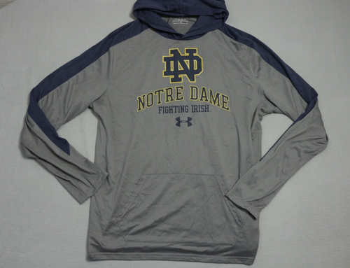 Under Armour Notre Dame Sudadera con Capucha Para Hombre Extra Grande Gris Azul Fútbol - Imagen 2 de 9
