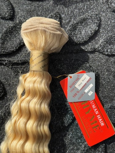 Bohyme Gold Deep Wave Machine-Tied Weft Human Hair 14" color 613 - Picture 9 of 14