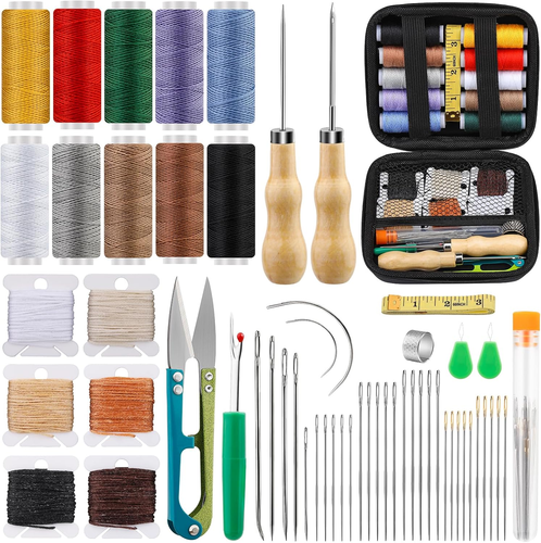 Tikjiua 59 Pcs Leather Sewing Kit Upholstery Needle for Hand Sewing, Heavy Duty - Picture 10 of 12