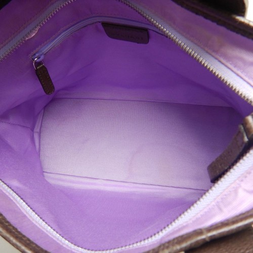 Bolso de Mano BVLGARI Logomania - Lona Beige y Marrón con Acentos de Cuero /252689 - Imagen 8 de 10