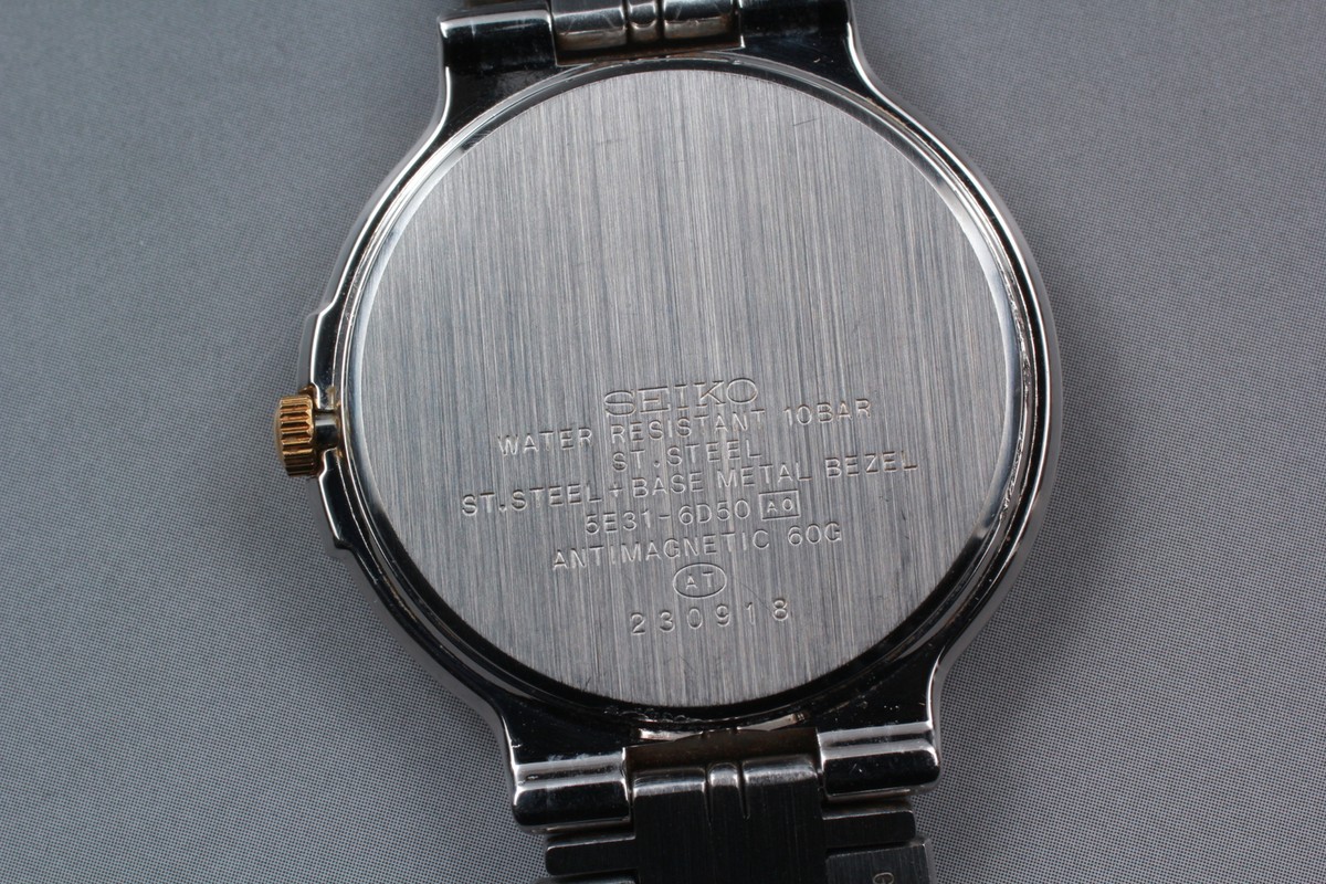 Exc+5] Seiko Dolce 5E31-6D50 Quartz Round Mens Vintage Watch
