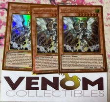 3x (M/NM) Tempest, Dragon Ruler of Storms MGED-EN011 Gold Rare 1st Ed. YuGiOh