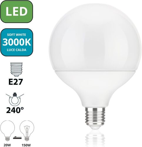 LED Lampe e27 Globus Birne groß G125 20W Licht 4000k kalt warm leistungsstark - Bild 7 von 12