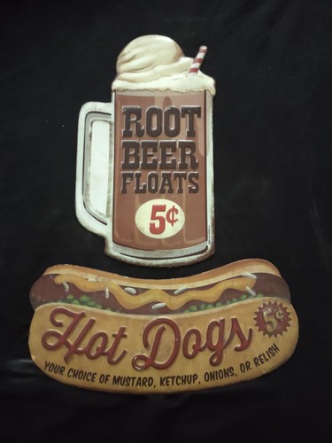 Root beer Float & Hot Dog 5 cents Decorative Wall Tin - Modern