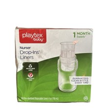 NEW Playtex Baby Nurser Drop-Ins 150 Pre Sterilized Disposable Bottle Liners 4oz