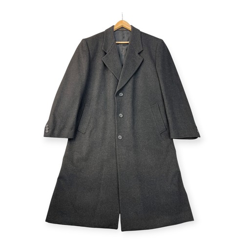 VTG GGG Clothes Wool Cashmere Mens Single Breasted Coat 44R Gray Lined Classic - Picture 3 of 21