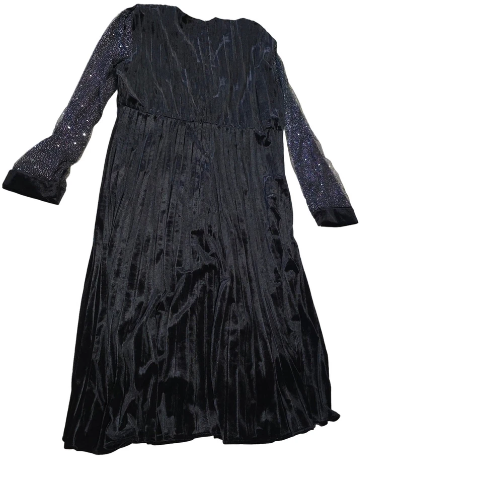 Vestido de Terciopelo Dalia MacPhee Transparente Mangas Estrella Lentejuelas Mujer Talla 2X Con Etiquetas Foto 2 de 4