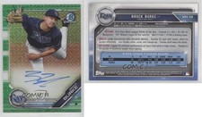 2019 Bowman Mega Box Chrome Mojo Green Refractor /99 Brock Burke #BMA-BB Auto