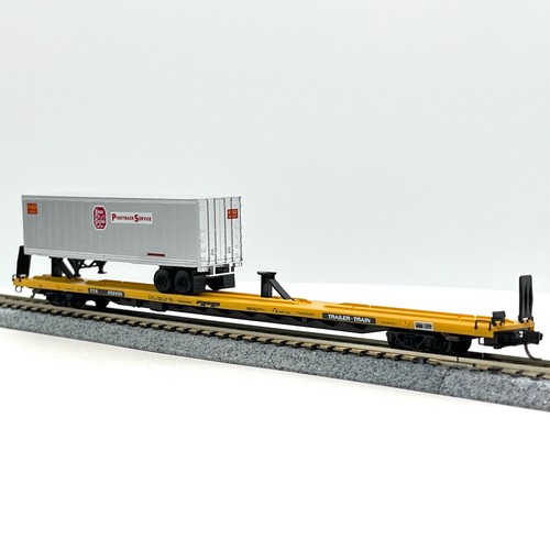 Micro-Trains 71513 Trailer Train 89ft Piggyback Flat Car w KCS Trailer N Scale - Picture 5 of 10