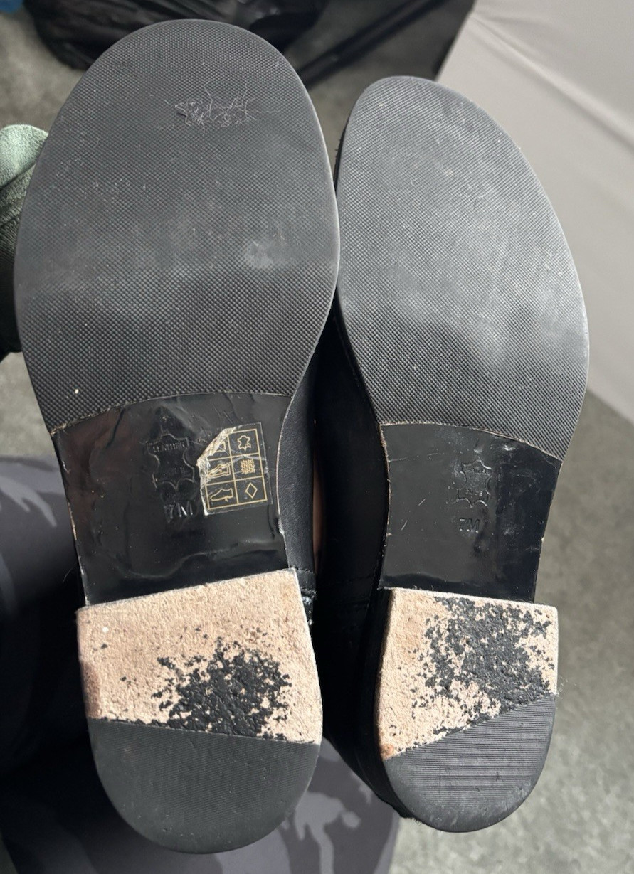 Tory Burch Simone Tall Over The Knee Black Leather Boots Size 7M Equestrian thumbnail 9