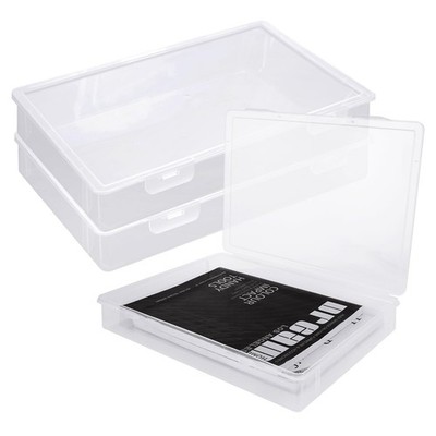 LDHHYH 3 Pack Plastic Storage Boxes with 12.2 x 8.7 x 2 inches, Transparent