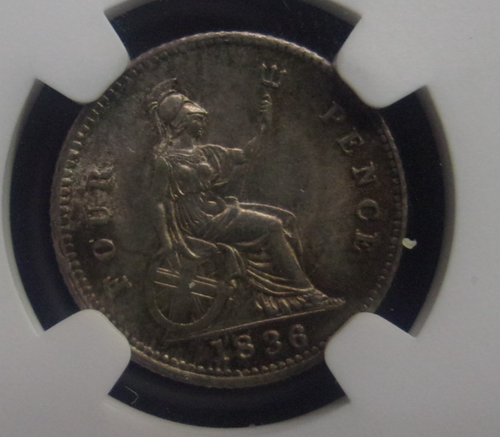 1836 Great Britain 4 Pence NGC MS 63 Britannia Silver Groat *JJ* - Picture 4 of 4