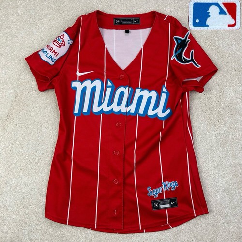 Nike MLB Women’s Miami Marlins City Connect Sugar Kings Baseball Red Jersey S
