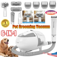 13000Pa Dog & Cat Pet Grooming Kit & Vacuum 2L Large Capacity + 5 Clipper Tools