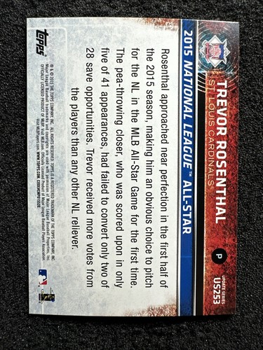 Trevor Rosenthal #US253 2015 Topps Actualización Serie CANTIDAD Cardenales de San Luis - Imagen 2 de 2