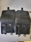 2 Vintage Leather Civil War Cartridge Box Ammo Pouched