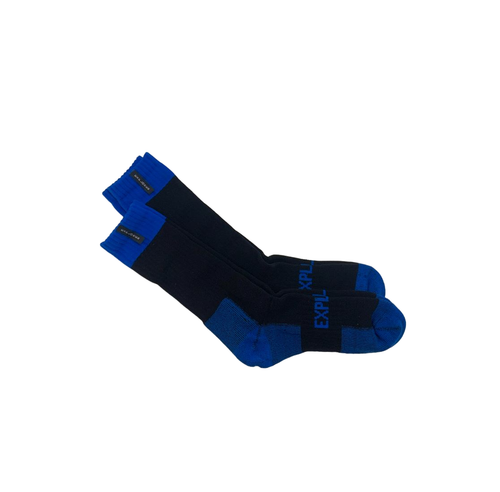 4 x Bonds Explorer Tough Work Socks Black/Blue Cotton Comfortable Crew - Picture 2 of 4