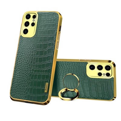 Case For Samsung A05/A15/A06/A16/A07/A17 6D Crocodile Ring Holder Magnetic Cover