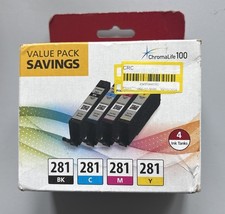 CANON 281 Ink Cartridges 4 Value PACK Black Cyan Magenta Yellow