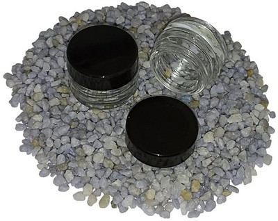 10 x Designer Glas Tiegel Glastiegel Diana Deckel Schwarz 4ml Geldosen Leer