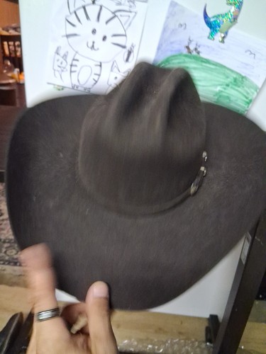 Cavenders 20x Beaver (Solid Gold) Cowboy Hat Sz 7 1/4 Drk Brown - Picture 7 of 17