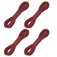 4 Pcs Faux Suede Leather Cord, 2.6mm x 5.5 Yards Flat String, Burgundy