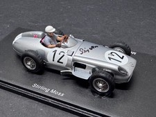 Stirling Moss signed 1/43 Spark, Mercedes-Benz W196, 1955 Formula 1 British GP