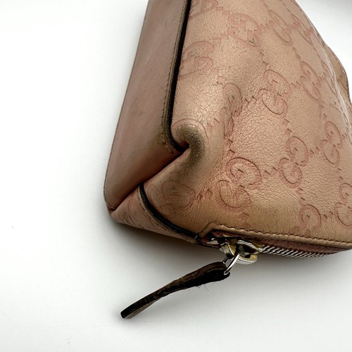 GUCCI Ssima GG Logo Leder Kosmetiktasche Tasche Pink 141810 213317 mit Box - Bild 10 von 15