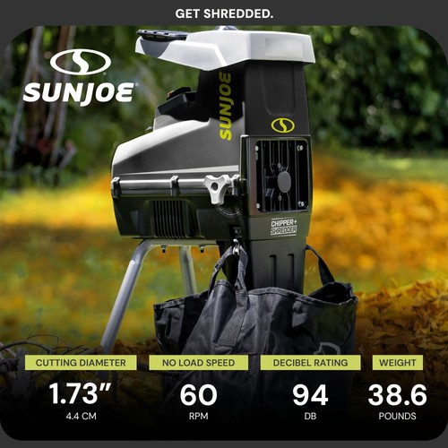 Sun Joe 1.7" Cutting Diameter Electric Silent Wood Chipper/Shredder (Open Box) - Picture 5 of 11