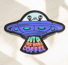 Dutch Bros Sticker UFO with Alien's Out of This World Coffee FREE SHIPPING 2025
