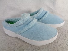 Oofos OOcoozie Fleece Recovery Slip On Mules Shoe Womens US 10.5 Fuzzy Blue