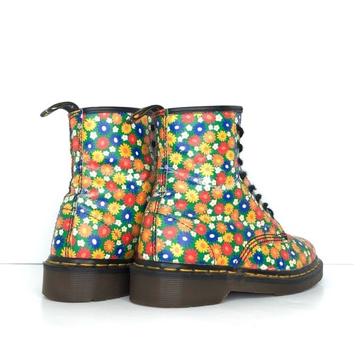 Vintage Dr Martens Daisy Multi Colored Floral MIE 1460 Boots Women’s 6 Shoes - Picture 9 of 13