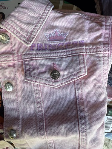 New Disney Princess PINK DENIM JEAN JACKET w/T-Shirt Set Girls Size 4T - Picture 10 of 10