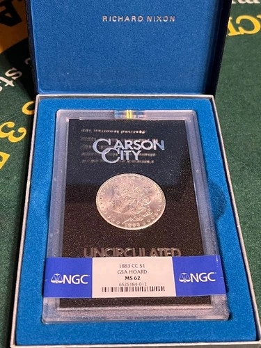 NGC~1883 CC MORGAN S$1 MS62 90% SILVER~GSA HOARD~ONLY 1.2m NGC SEAL~COA&BOX