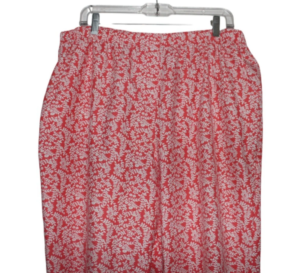 Alia Mujer Capris Pull-on Cintura Elástica Bolsillos Frontales Naranja y Blanco Talla 16P Foto 2 de 4