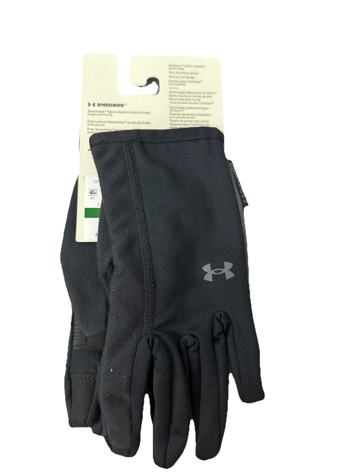 Luvas femininas Under Armour Storm Run forro tela sensível ao toque compatível tamanho G preto - Imagem 4 de 4