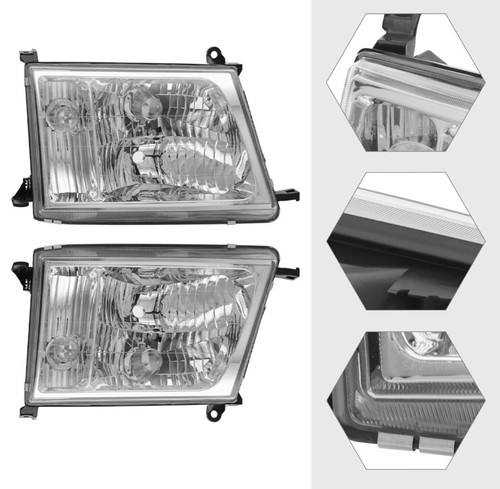 Pair For 98-05 Toyota Land Cruiser 100 Headlights Halogen Head lamp Set LH + RH - Picture 2 of 12