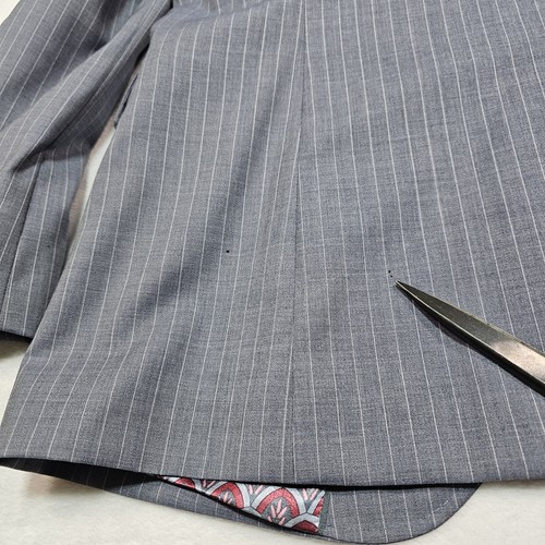 Ted Baker London Slim Suit Men 42R Pants 34x25 Pin Stripe Super 100’s Peak Lapel - Picture 12 of 24