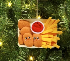 Chicken Nuggets, Fries, And Ketchup ~ NWT ~ Fabric Wondershop Christmas Ornament