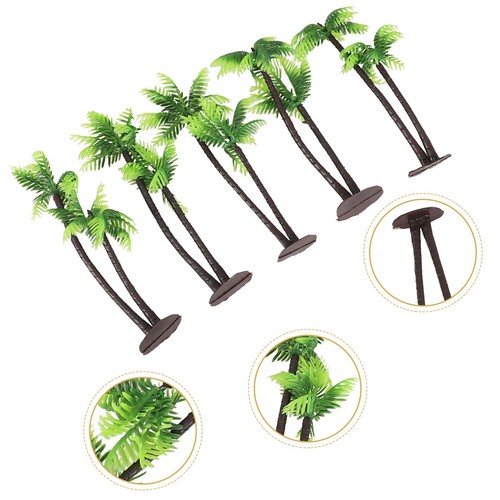 5 x Kokosnuss Palme Künstliche Miniatur Kunststoff Pflanzen Ornamente Wohndeko - Bild 9 von 18