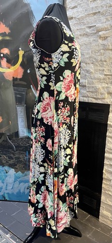 Vintage Express Shell Button Front Floral Tank Maxi Dress Size 5/6 Y2K 90s - Picture 4 of 15