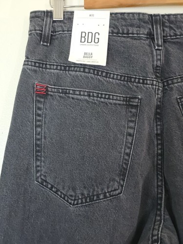 BDG Bella Baggy Jeans Womens Sz 31 Black Wash Denim Urban Outfitters Drawstring - Picture 6 of 12