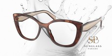 PRADA PR B04V 07R1O1 Havana Caramel Demo Lens 53 mm Women's Eyeglasses